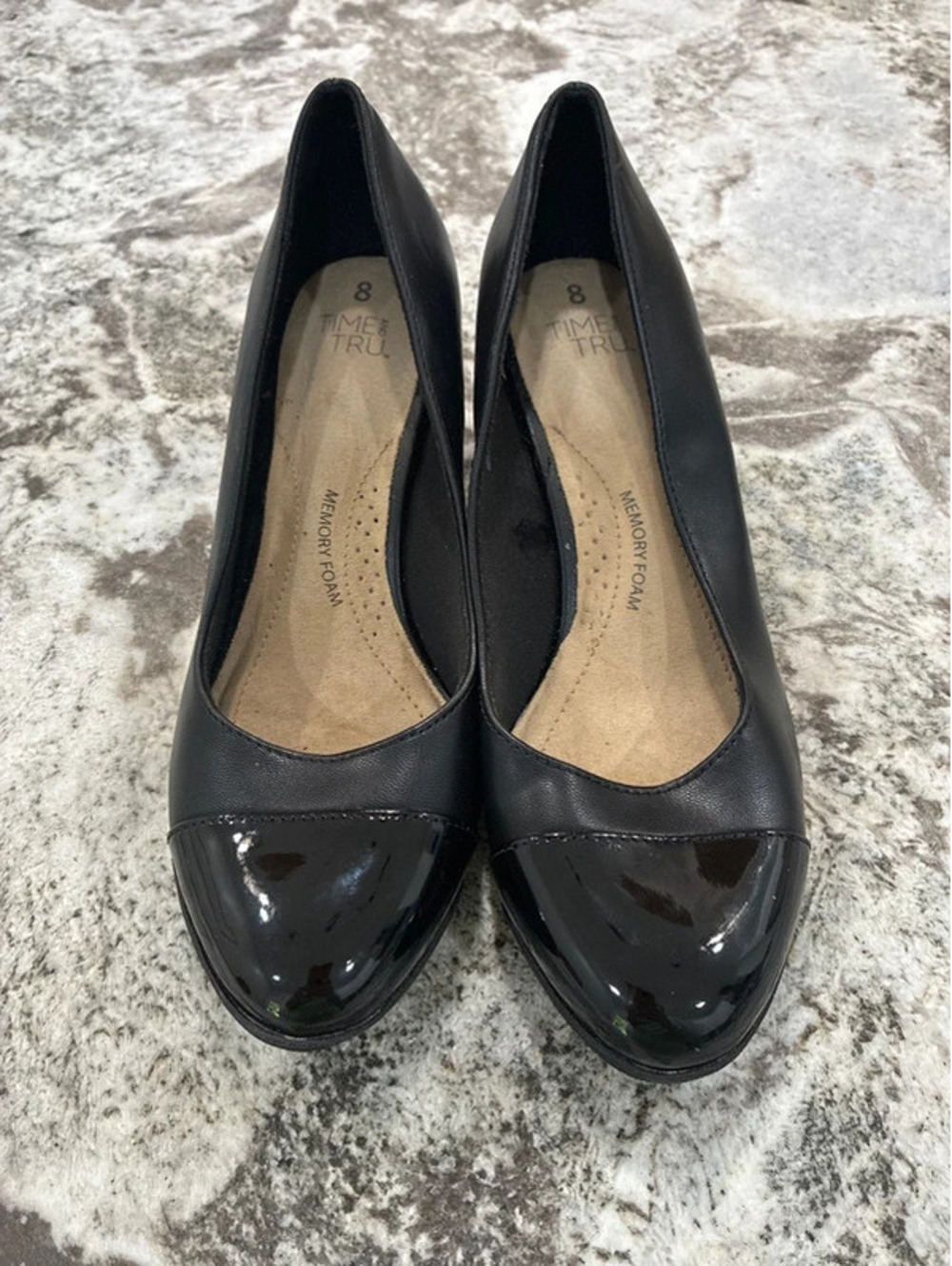 Time and Tru Women's Black Wedge Pumps Size 8